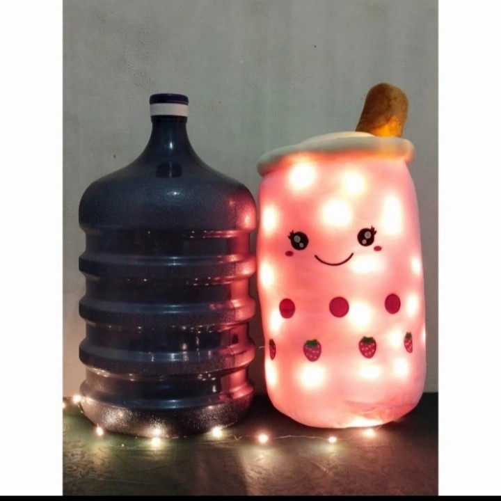 Boneka Boba LED Menyala Tinggi 45cm / Boneka Boba Milk Tea / Bantal lucu banGETTTTT