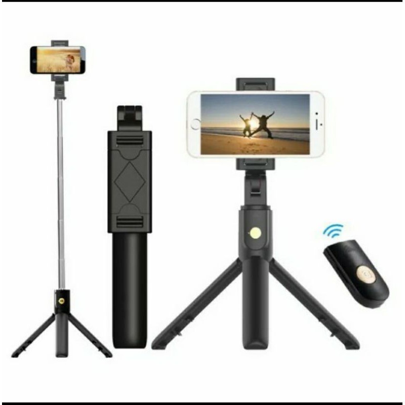 K07 SELFIE STICK TONGSIS WITH BLOOTOOH TRIPOD STANDING