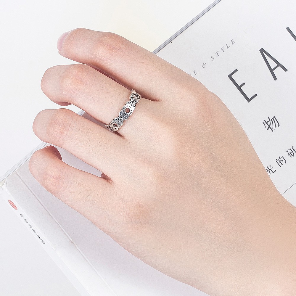 Cincin Jari Telunjuk Sterling Silver 925 Model Tali Silang Adjustable Untuk Wanita