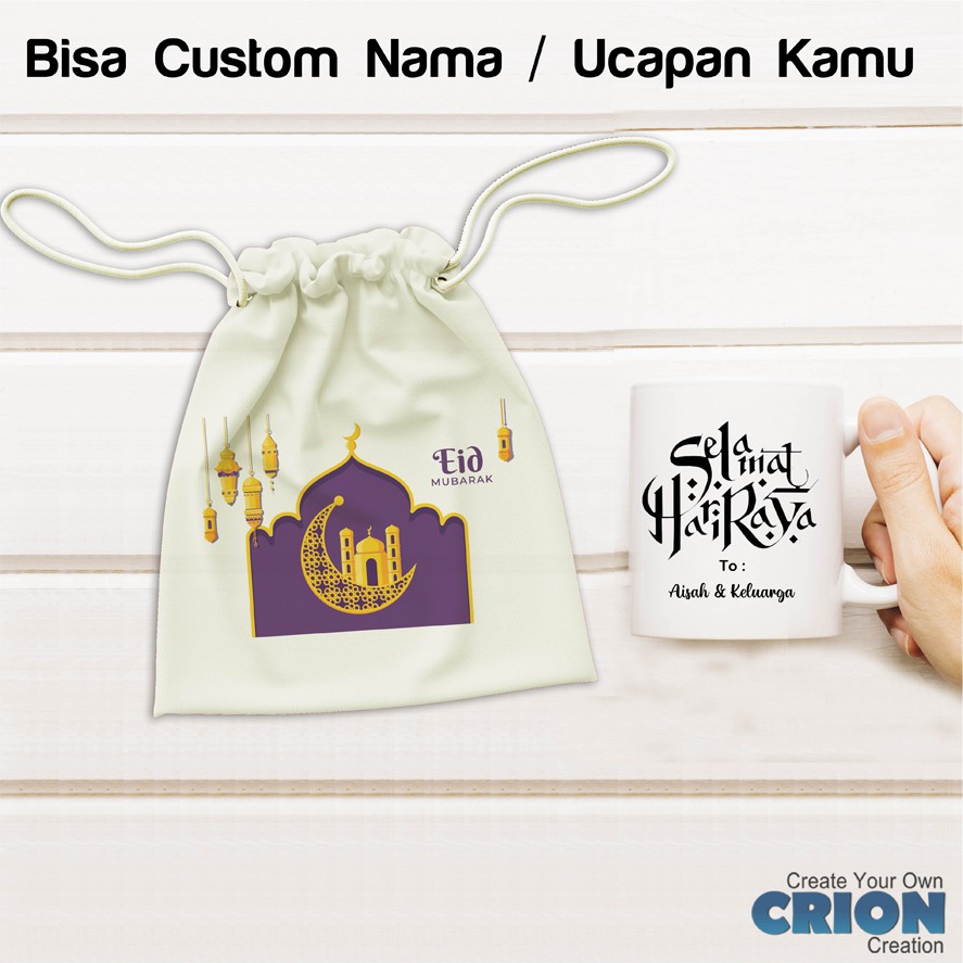 Mug Hampers Lebaran EID MUBARAK Bisa Custom Tulisan/Nama By Crion