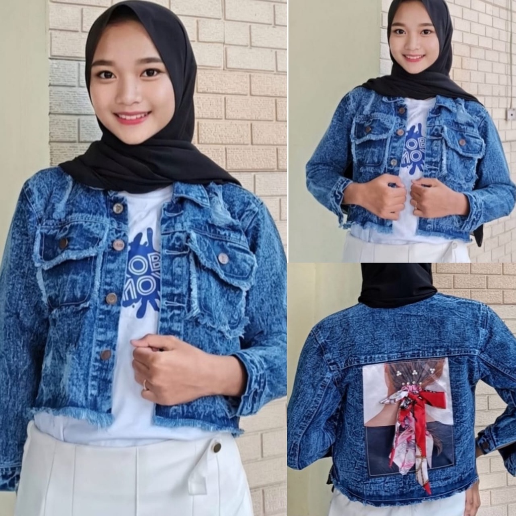 JAKET JEANS CROP GIRLS REPUBLIC