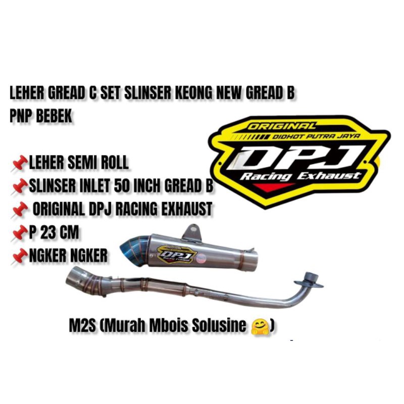 knalpot DPJ ORIGINAL set slinser keong new gread B