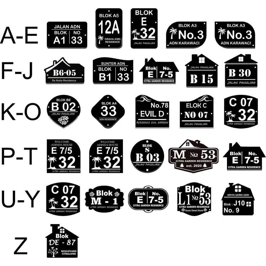 Papan Acrylic Akrilik ALAMAT nomor rumah TERMURAH EKONOMIS