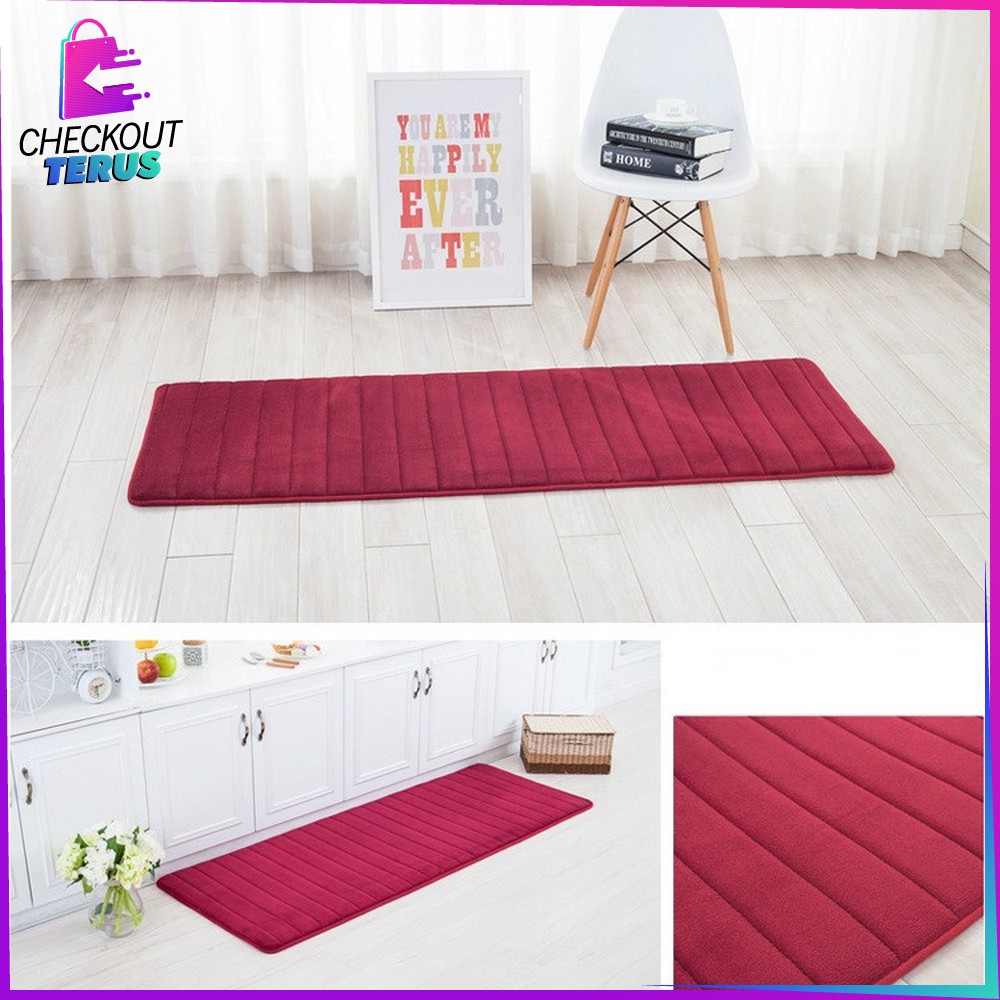 CT C398 Keset Kaki Anti Slip (40x120cm) Keset Kamar Mandi Anti Slip Memory Foam Keset Warna Polos Murah