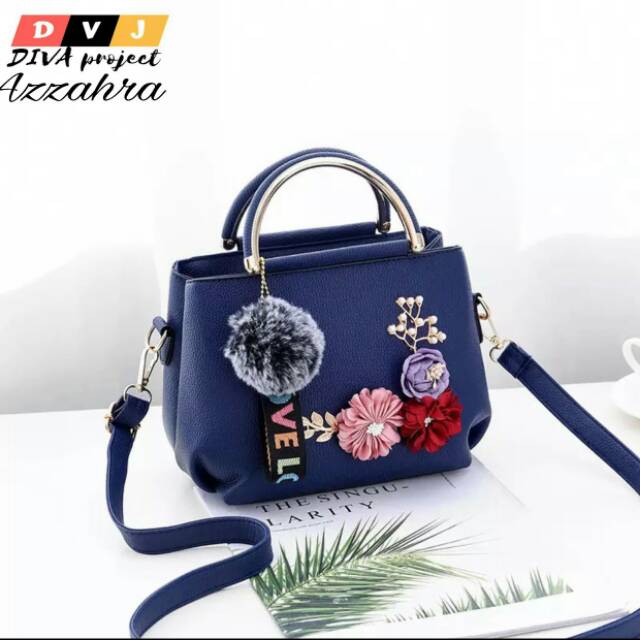 Tas selempang flower fashion wanita gaya cocok buat ke pesta dan kado
