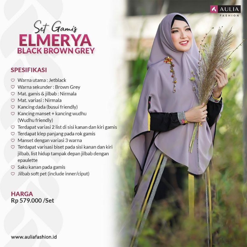 Gamis terbaru Set gamis aulia Elmerya gamis syar'i gamis pesta by Aulia