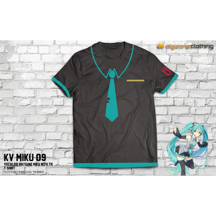 Kaos Vocaloid Hatsune Miku With Tie Vocaloid Cosplay - KV MIKU 09