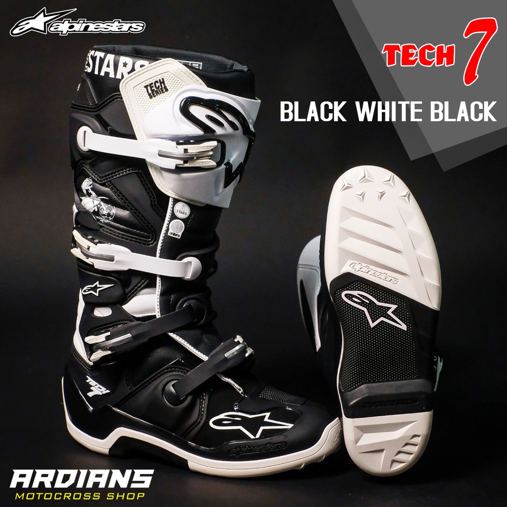 ALPINESTAR - TECH 7 BLACK WHITE BLACK - TRAIL ENDURO CROSS TRABAS GRASSTRACK