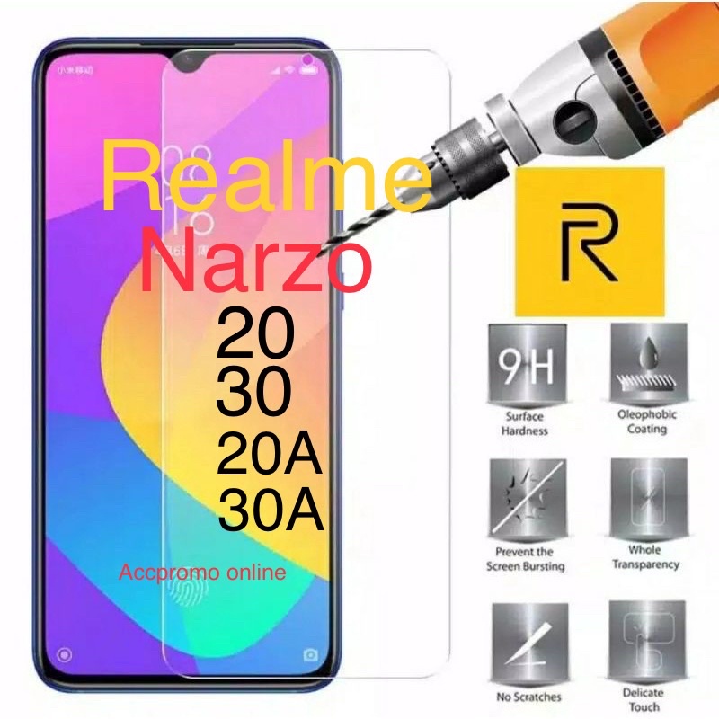TG anti gores kaca bening tempered glass kaca realme Narzo 20/Narzo 30/Narzo 20 A/Narzo 30 A