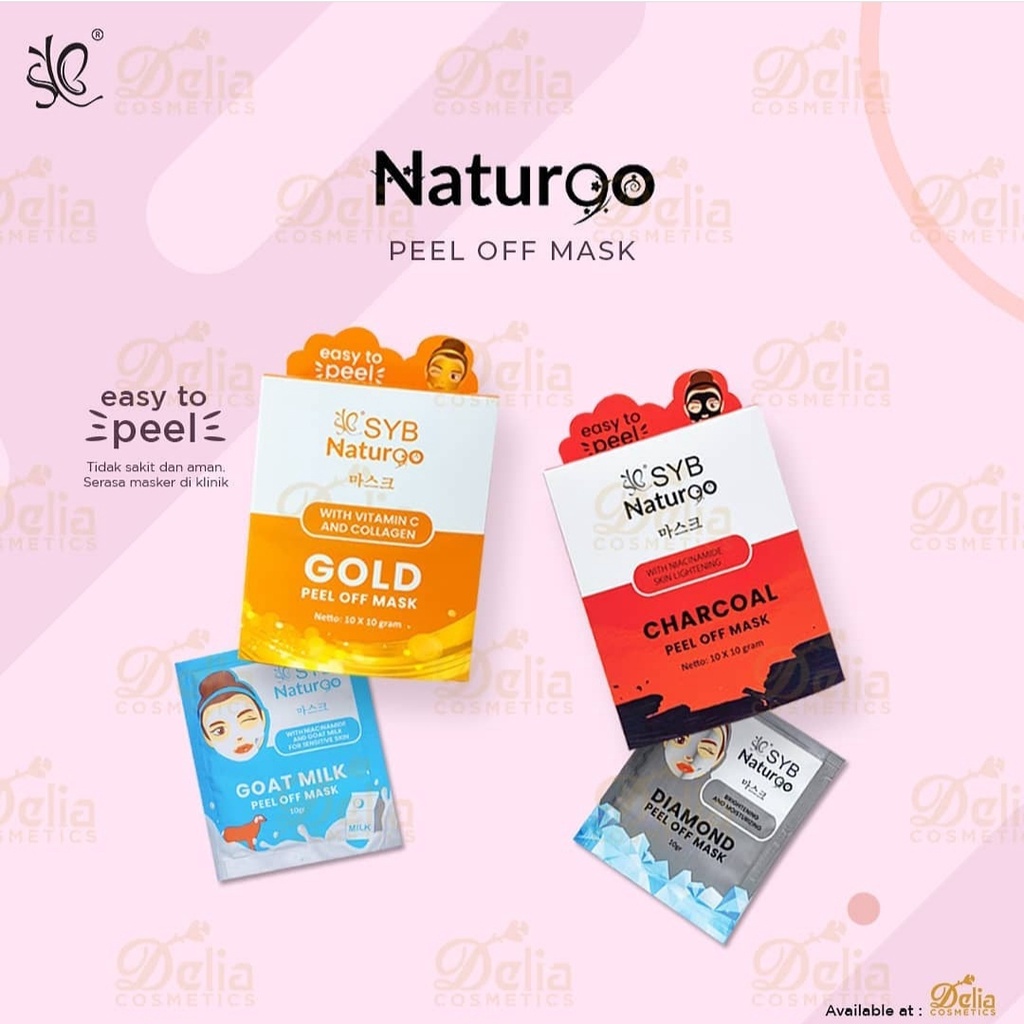 SYB NATUR90 Peel Off Mask Goat milk | Diamond | Gold | Charcoal Naturgo | Acne Jerawat Masker Wajah (✔BPOM) 10gr Termurah