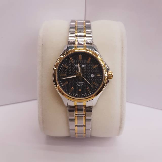 JAM TANGAN WANITA RHYTHM 1609 SILVER GOLD DRAK BLACK.ORIGINAL