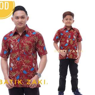  Couple  Kemeja  batik  ayah  dan  anak  krokot marun Shopee 