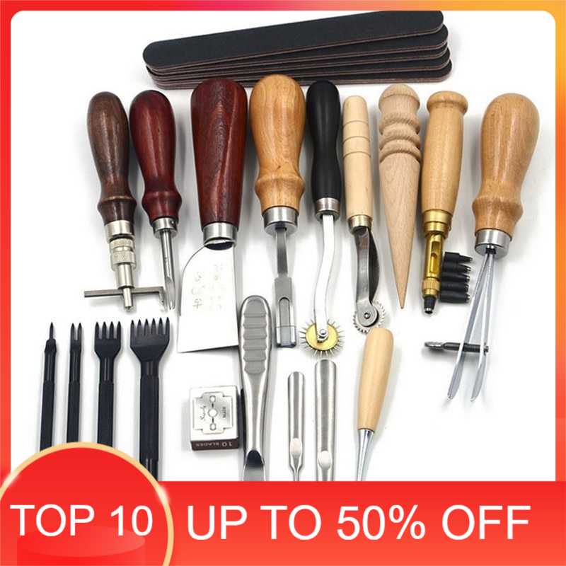

Peralatan Seni DIY Kulit 18in1 Leather Craft Stitching Tool Set WA134