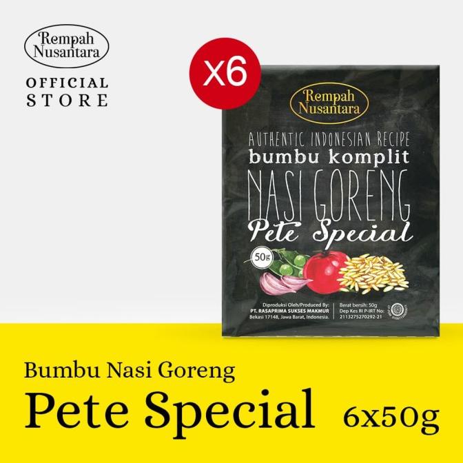 

!!!!!!] REMPAH NUSANTARA BUMBU NASI GORENG PETE SPESIAL (50 GRAM) 6 SACHET