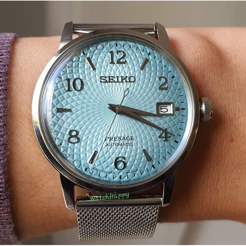 WatchHappy Seiko Presage SRPE49J1 SRPE49J SRPE49 Margarita Limited Blue Dial Mesh Strap SRPE47J1