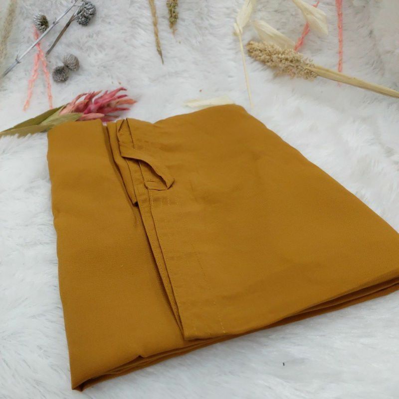 BERGO XXL BAHAN WOLFIS (Bergo Maryam Super Jumbo | Khimar Bergo Wolfis Non Ped)-Mustard