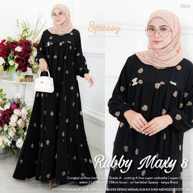 Rubby Maxy by Spassy / Gamis Rubby airflow / Gamis crinkle / dress Rubby spassy