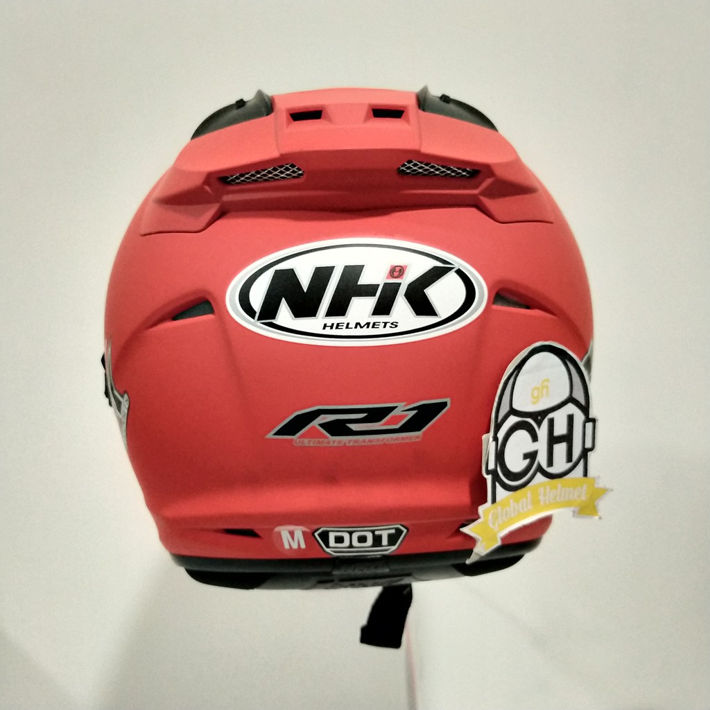 HELM NHK R1 RED DOFF NHK R-1 POLOS SOLID RED DOFF DOUBLE VISOR