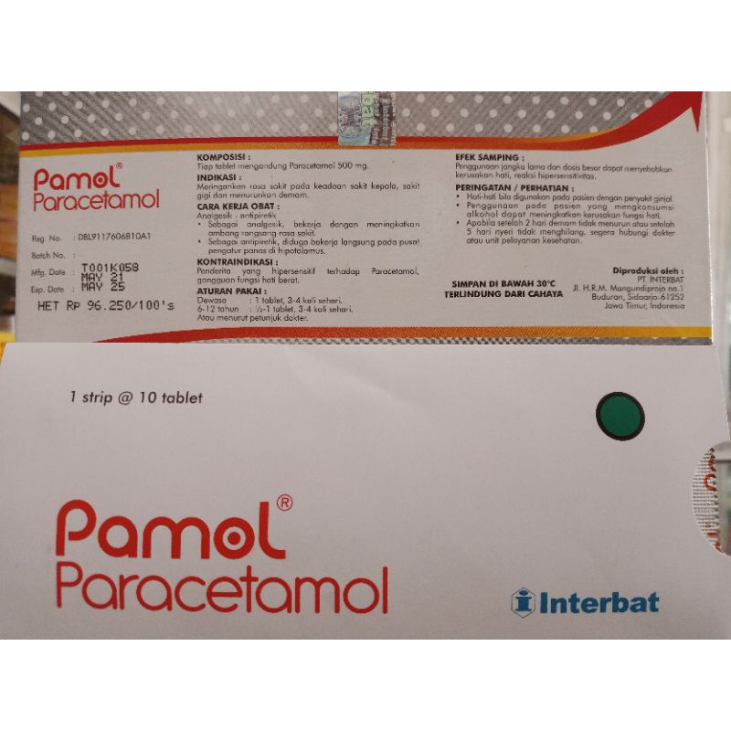 PAMOL TABLET | 1Strip @10 Tablet - ED 11/2026