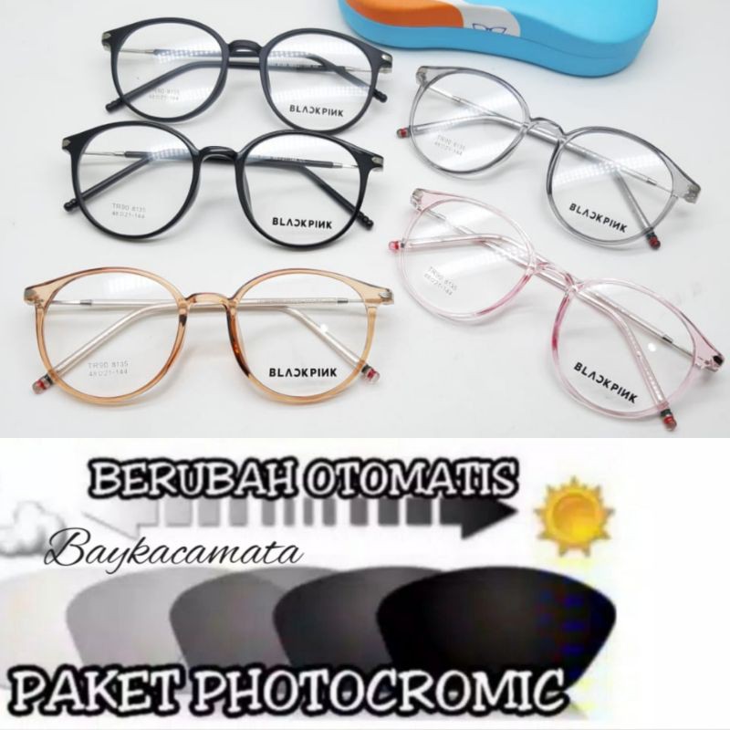 PAKET FOTOCROMIC frame kode 8135 kacamata wanita kacamata korea