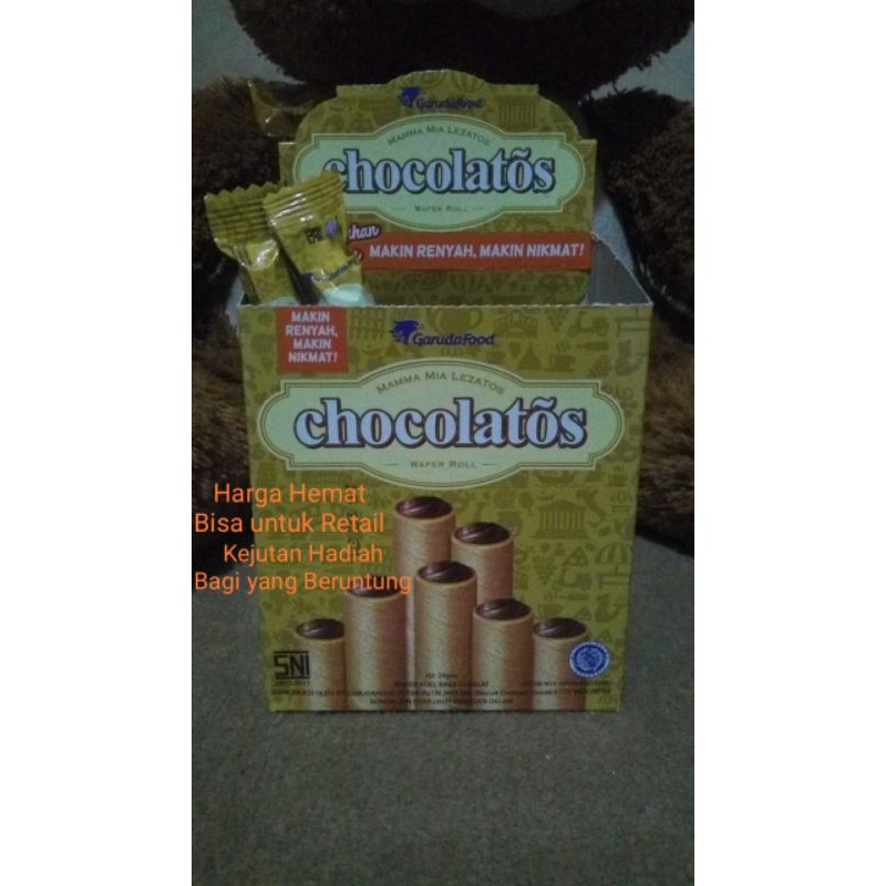 

Chocolatos Wafer Roll 9gram | Isi 24pcs +Souvenir Unik