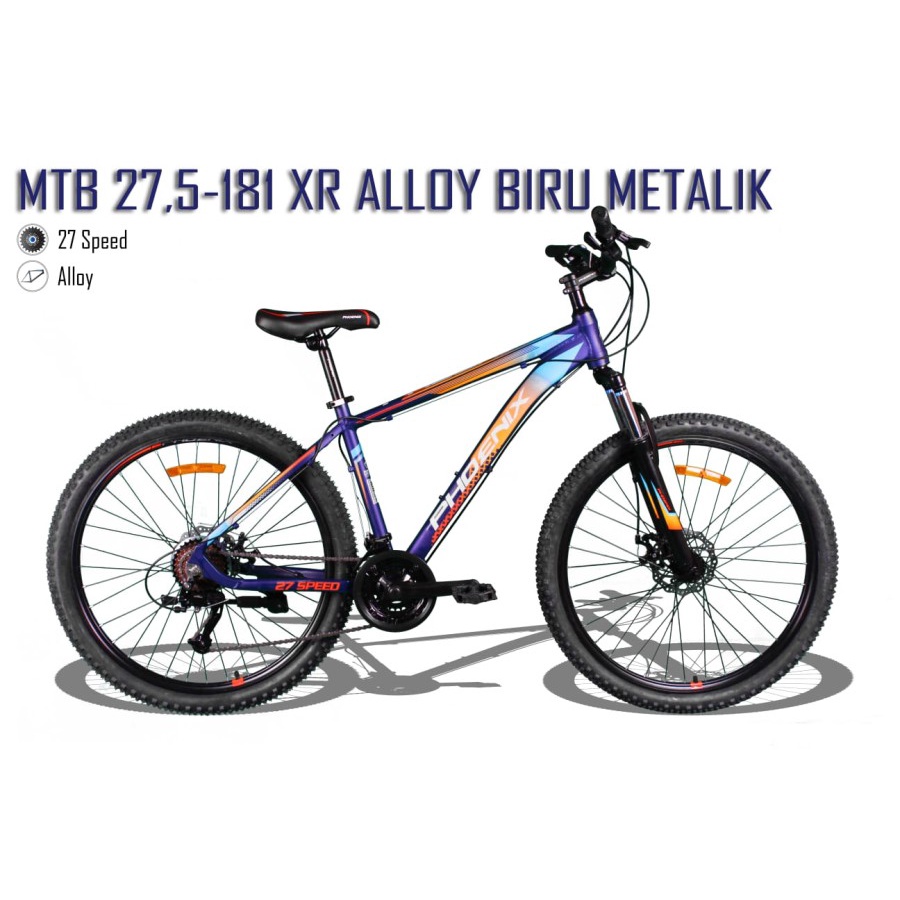 SEPEDA GUNUNG PHOENIX 27.5 - 181 XR 27 SPEED FRAME ALLOY MTB BICYCLE MOUNTAIN BIKE