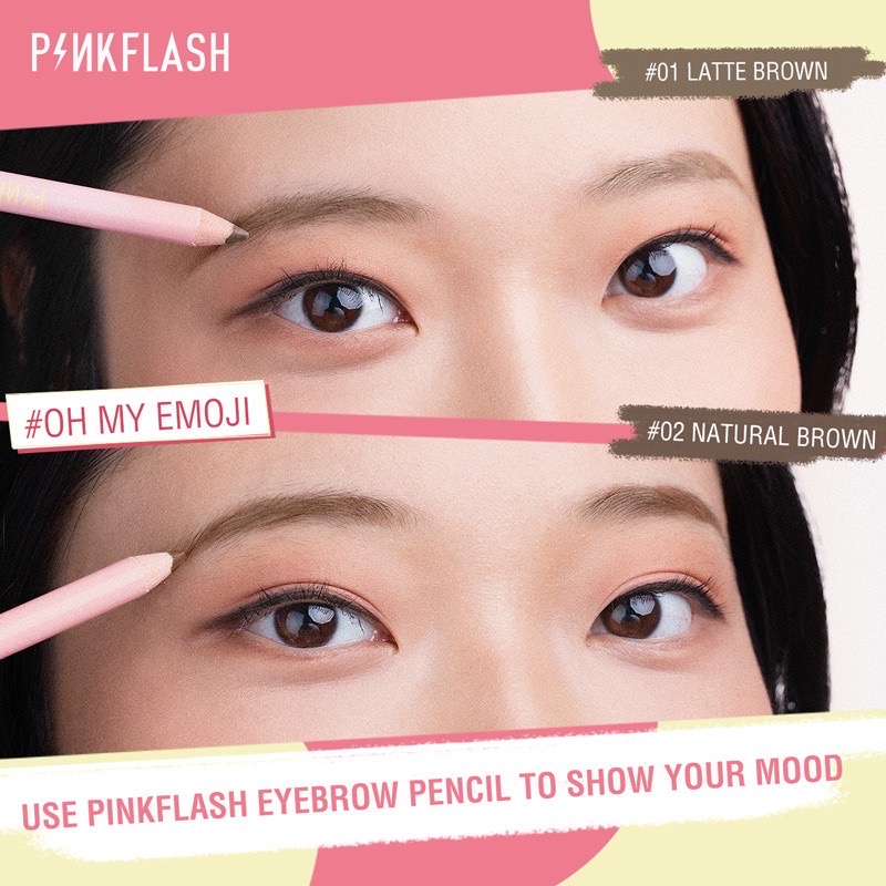 PINKFLASH #OhMyEmoji Eyebrow Pen Waterproof Pensil Alis Anti Air Tahan Lama