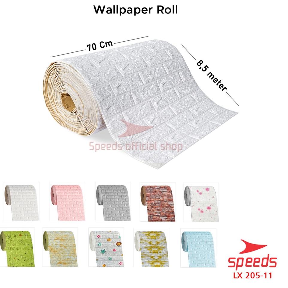 ۝ SPEEDS Wallpaper Dinding Roll Walpaper Dinding Sticker Wallpaper Anti Air Bata 205-12 ☃