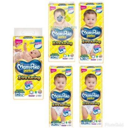 Promo MAMYPOKO S40, M34, L30, XL26, XXL24 ALL VARIANT / DIAPERS POPOK MAMI POKO