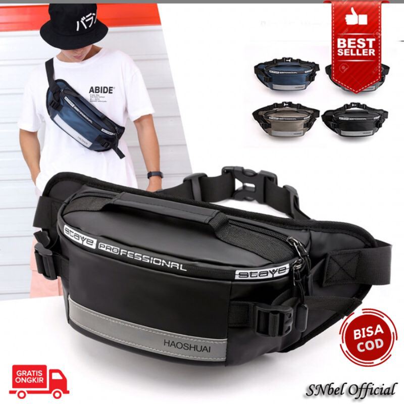 Tas selempang slempang sandang samping waist bag tas pinggang pria cowok keren original murah