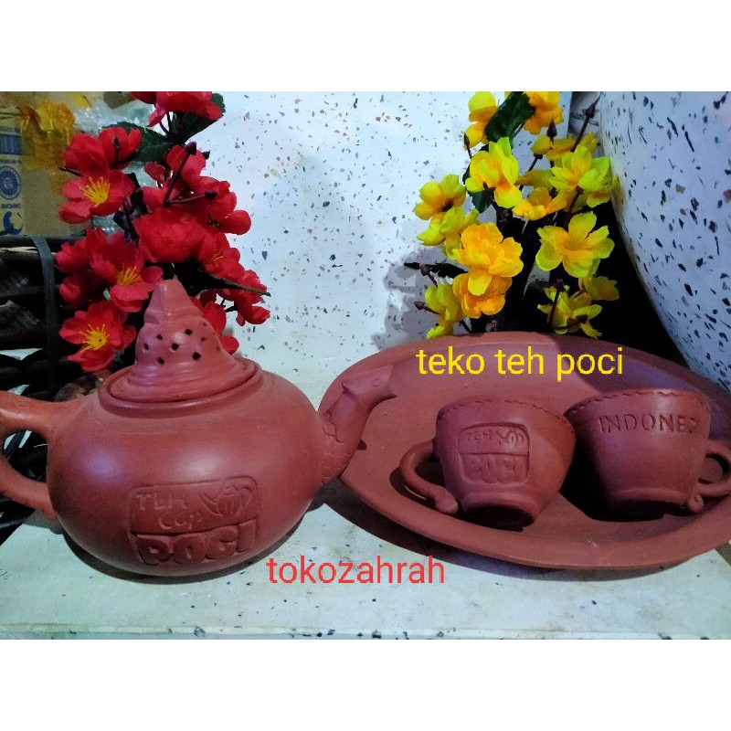 Poci Teh /Set Teko Tea/Teh Poci Keramik (borobudur)