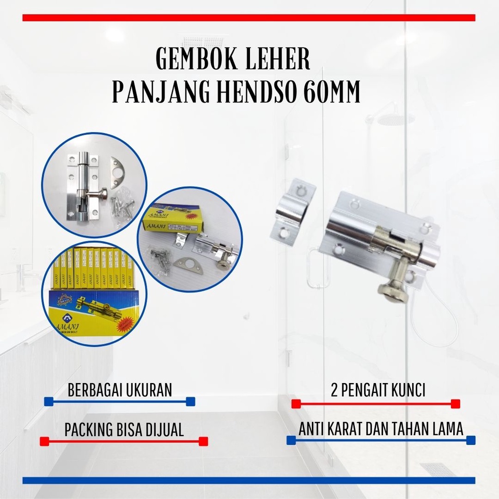 Grendel Pintu Rumah / Selot Pintu Rumah Aluminium 2 / 3 /4 / Slot Pintu Rumah / Selot Jendela AMANI