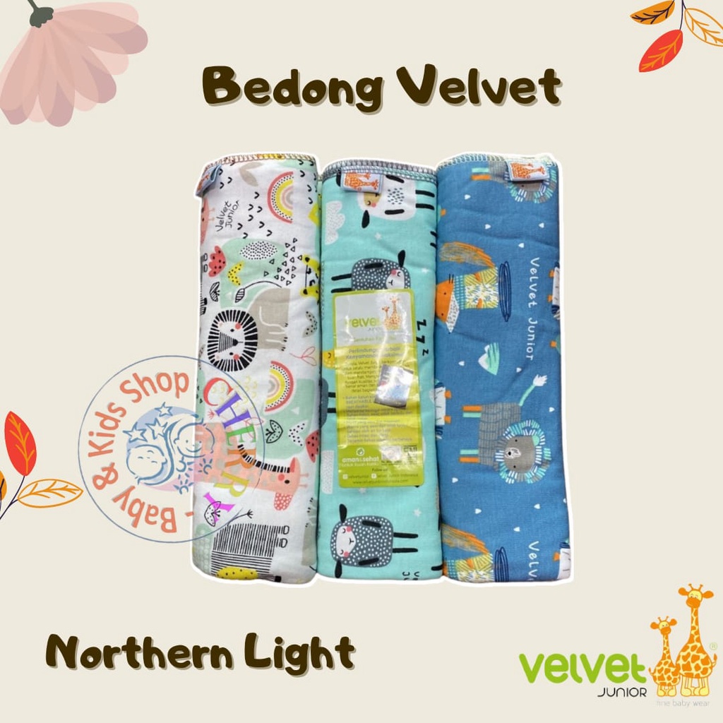 Velvet Junior Bedong Bayi / kazel / Aruchi / Kain Bedong Bayi Isi 3pc