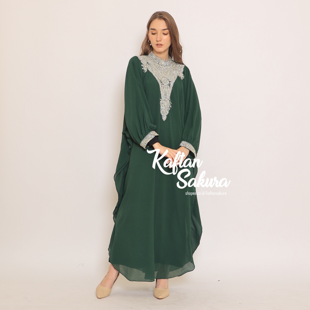 Kaftan isyana kaftan ukuran jumbo allsize muat sampai xxl original BY kaftansakura LD140 kaftan payet maxi dress mewah terbaru