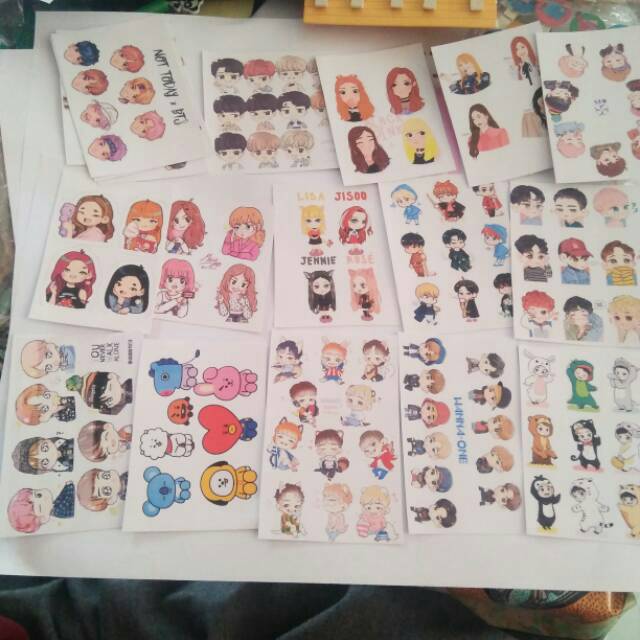 STICKER CHIBI KPOP STIKER CHIBI EXO BTS WANNAONE ICON BLACKPINK BIGBANG SEVENTEEN STRAYKIDS