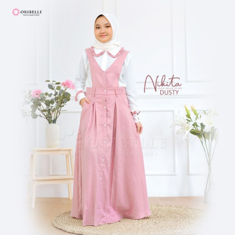 BAJU MUSLIM OVERALL NIKITA || MILO || LILAC || DUSTY || GREY ORIBELLE