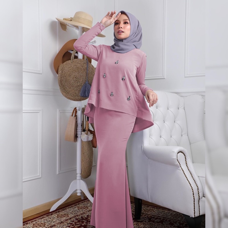 AZALEA DUSTYPINK | AZALEA BROKENWHITE | dress Kondangan Mermaid Baju Kurung Pernikahan Model Malaysi
