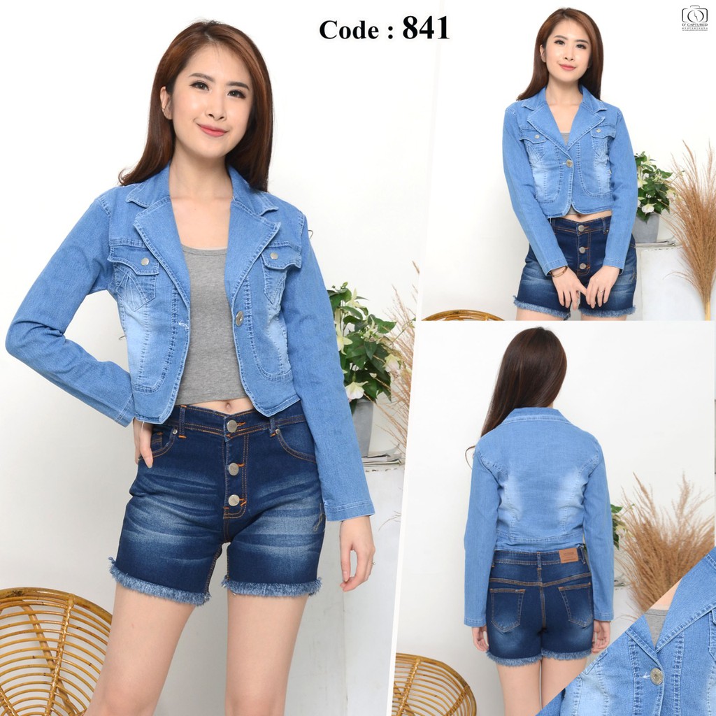 MC girl Jaket Jeans Agnes / Jaket Jeans Crop Wanita