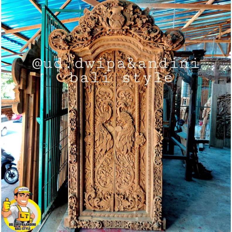 pintu bali full ukiran bali motif alam