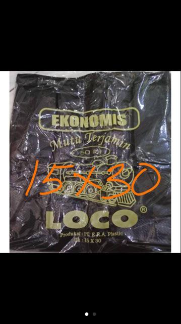 Kantong Plastik Kresek Loco Hitam Tipis Ekonomis 15 X 30