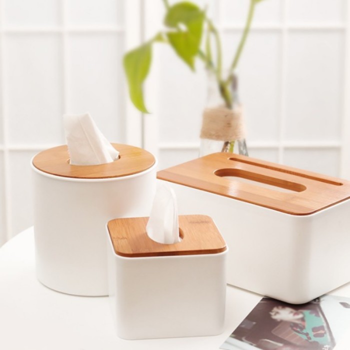 Kotak Tisu Kayu Tissue Box 3 Grid