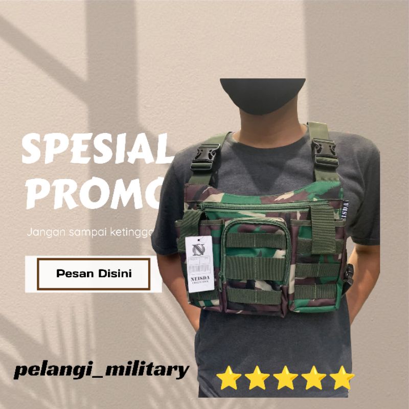 Tas dada loreng tentara/tas dada original/chest bag tactical/tas pelindung angin/kualitas terjamin