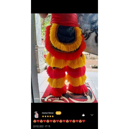 celana barongan barongsai macanan reog Ponorogo anak kecil TK SD warna pelangi merah kuning biru