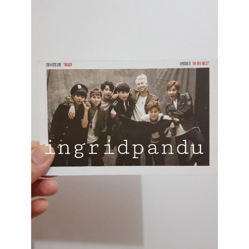 BTS POSTCARD GRUP THE RED BULLET 2014 TRILOGY