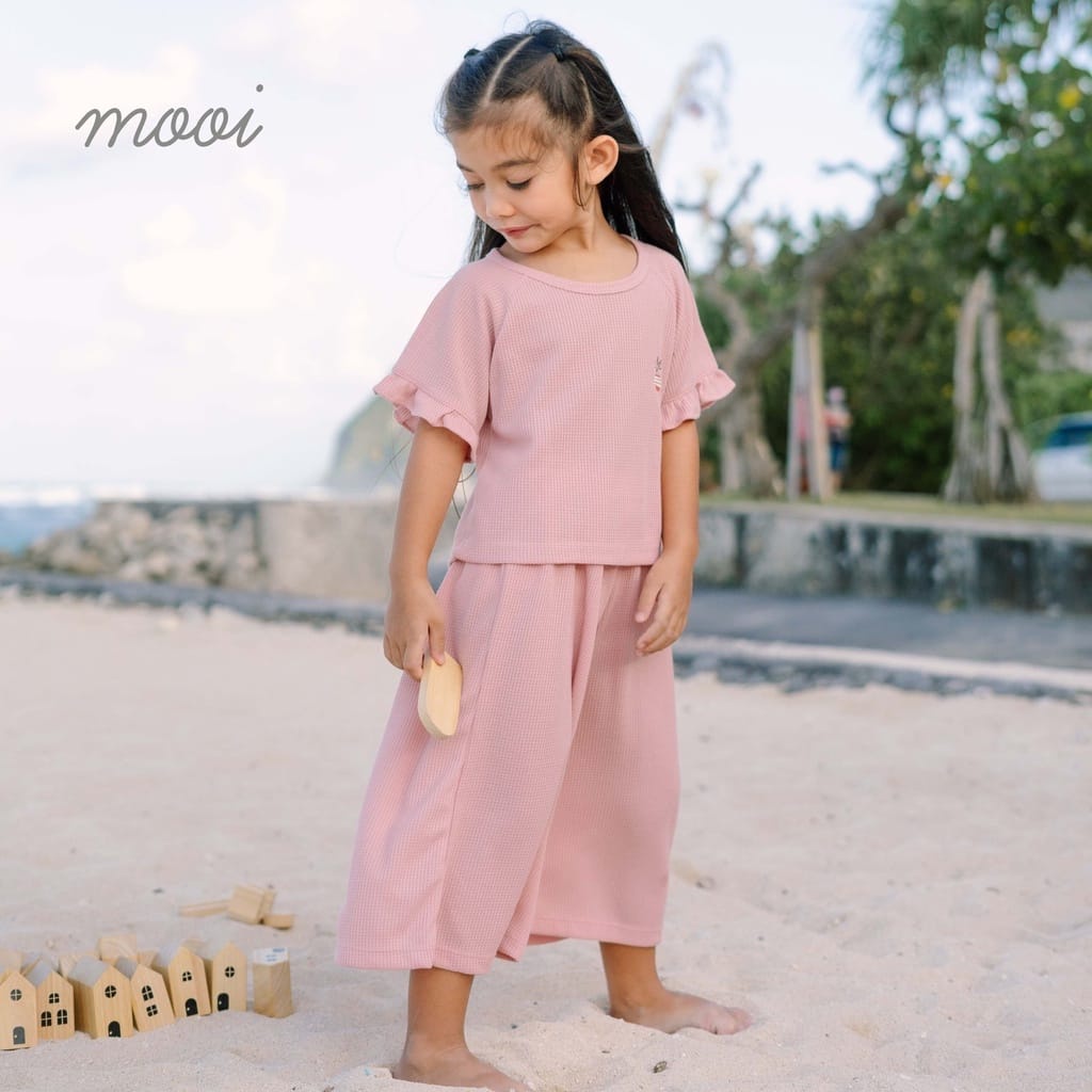 MOOI Noora Waffle Set 1-5y (MO-NWS) - Setelan Baju Anak Perempuan