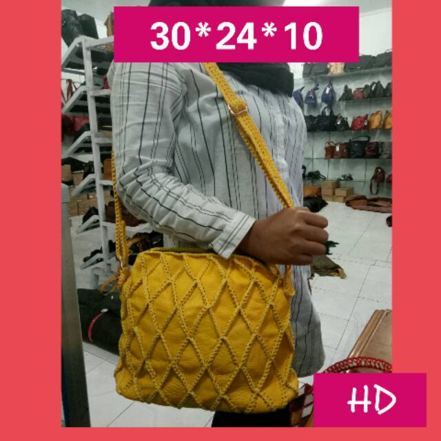 Tas rajut asli kulit sapi