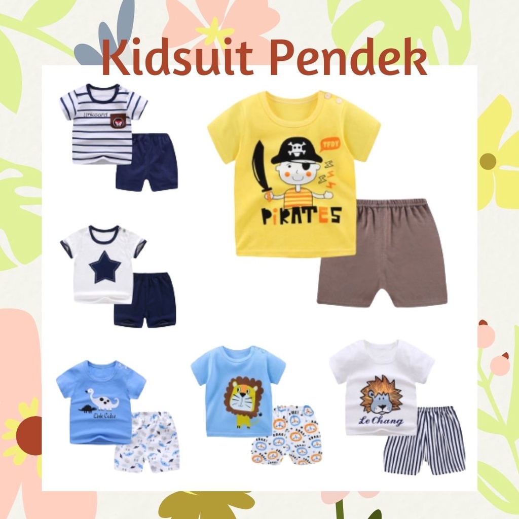 Plazababyku KIDS SUIT PENDEK Setelan Anak / Piyama anak / baju anak laki-laki Import ebv cewek TOT1