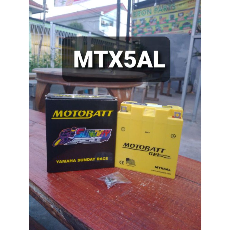 AKI 2021 ACCU GEL MOTOR MOTOBAT MOTTOBAT MOTOBATT MTX5AL VESPA CORSA MATIC EXCLUSIVE BOSOWA