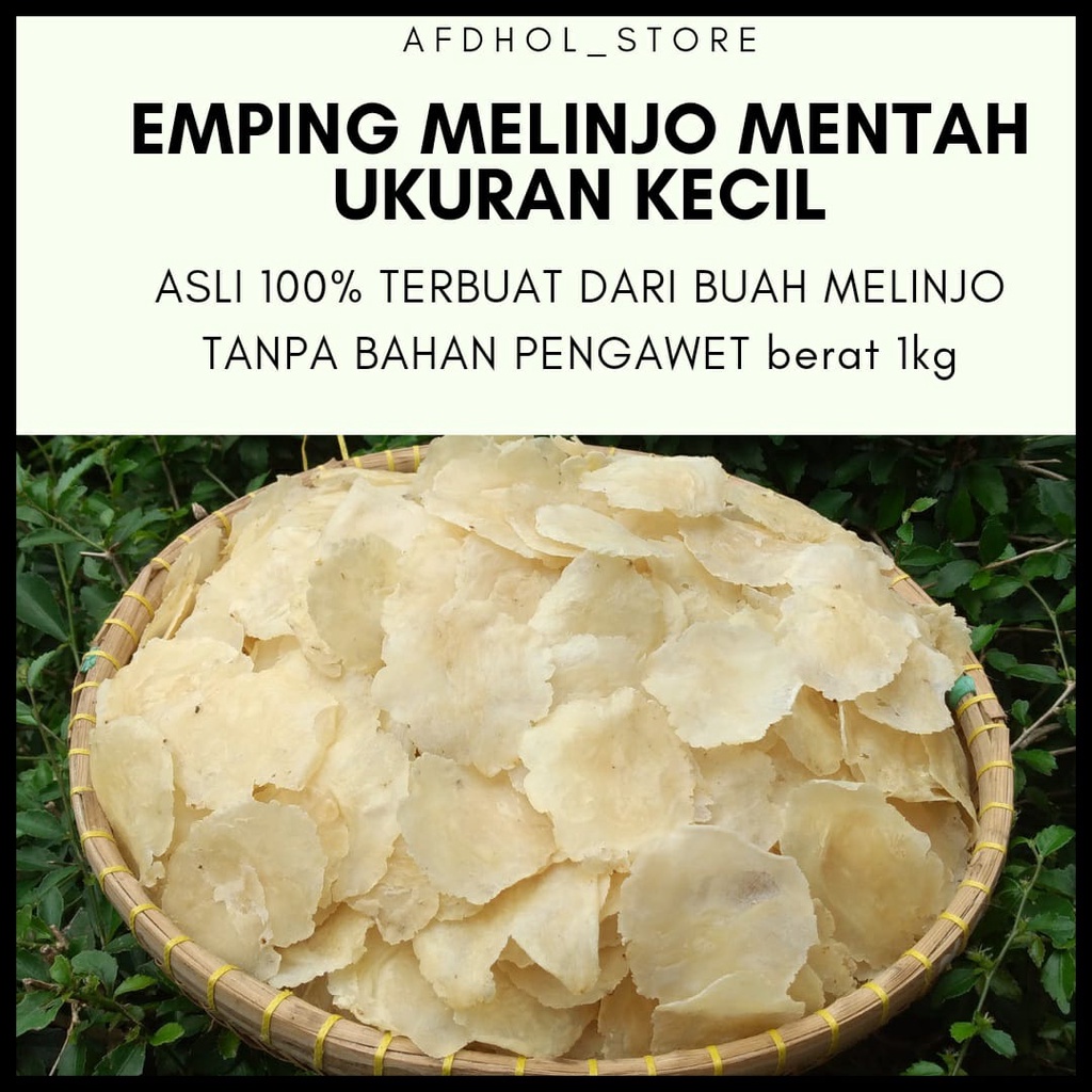 

Emping melinjo mentah kecil siap goreng super kering tipis fress 100% ASLI 1KG khas serang banten