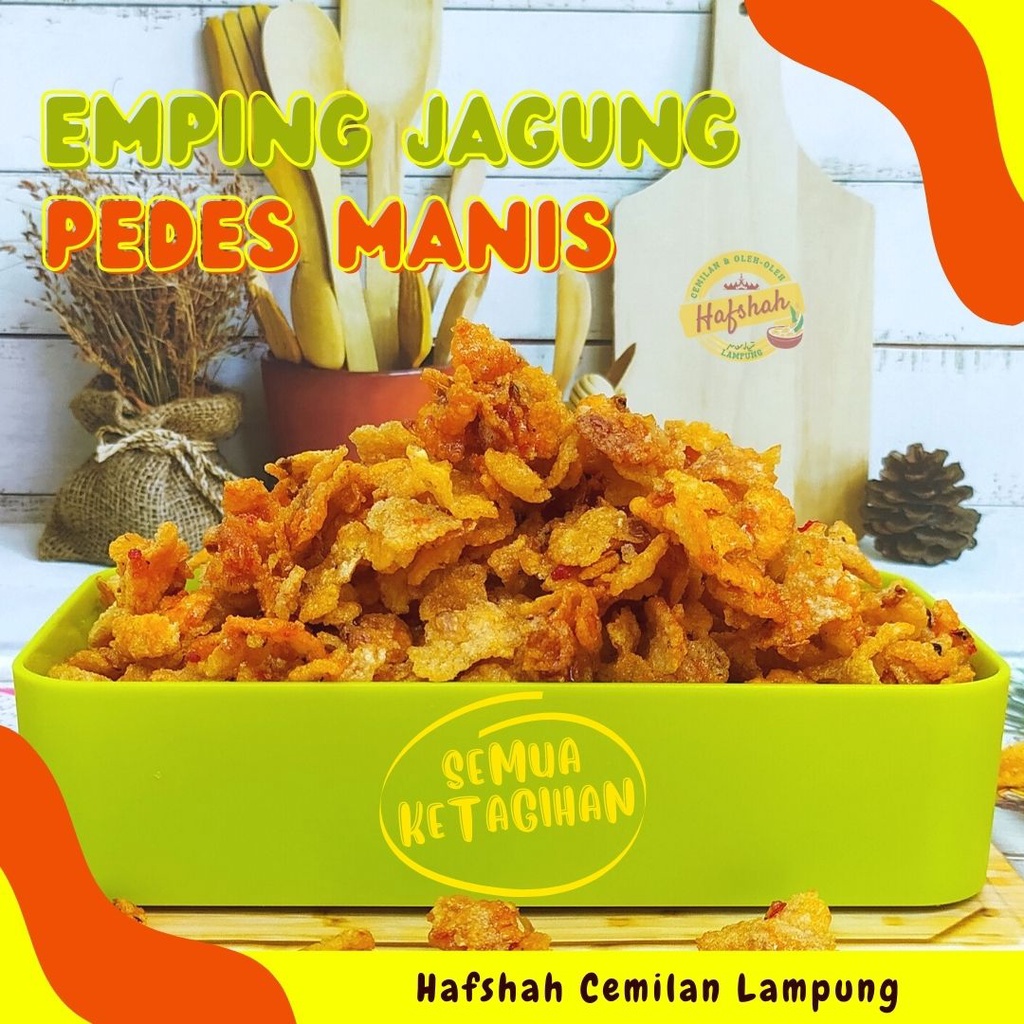 

Emping Jagung Pedes Manis Cemilan atau Jajanan Snack Jadul Oleh oleh Lampung